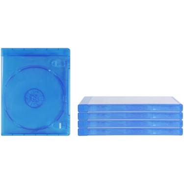 Imagem de (5) Blue Blu-Ray Cases - 1 Disc Capacity DVD Boxes - 12mm Thick - BRBR12BL