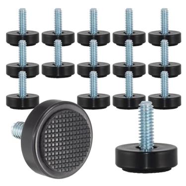 Imagem de NEWBYTEK Nivelador De Móveis Ajustável 1/4-20, Pacote Com 16 Parafusos Borracha Para Nivelamento Pés Rosca, Niveladores Parafuso Deslizar Mesa, Cadeira E Pernas