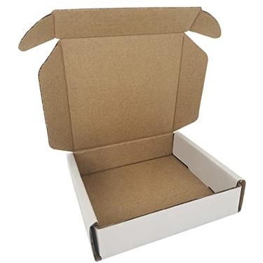 Imagem de ROTCH Caixas Pequenas Para Remessa 4X4X1'', Pacote Com 200 Unidades, Papelão Ondulado, Brancas (M441-200-W)