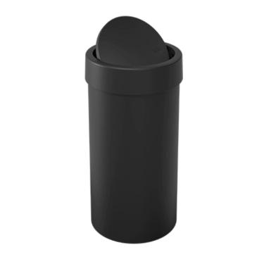 Imagem de Lixeira Basculante 9 Litros Redonda Banheiro Cozinha Preto - 10946 Coza