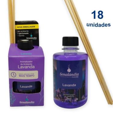 Imagem de 18 Aromatizador de Lavanda Difusor Ambiente Palito 280ml Cheiroso Sena
