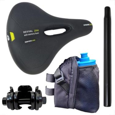 Imagem de Selim Bicicleta Banco 2 Molas Confortavel + Canote + Castanha carrinho
