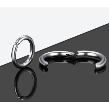 Imagem de Brinco Falso De Pressão Argola Aço redondo Articulada 1 par - HHW, Pra