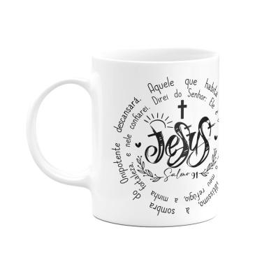 Imagem de Caneca Religiosa - Ore com Jesus - Salmo 91 - M2