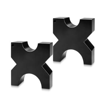 Imagem de Placa de prensa de mandril, placas de prensa hidráulica de aço resistente de 2,5 cm x 12,7 cm x 12,7 cm com moldura H de 4 entalhes para distribuição uniforme de pressão, compatível com máquinas de