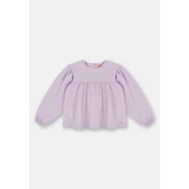 Imagem de Blusa Infantil Feminina em Meia Malha com Franzido Up Baby, Roxo, 6