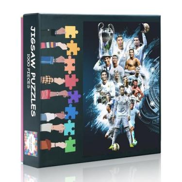 Imagem de 1000 Piece Cristiano Ronaldo Real Madrid Jigsaw Puzzle Soccer Legend Iconic Celebration, CR7 Wall Art Collector's Premium Edition Puzzle 27.5x19.7 Inch