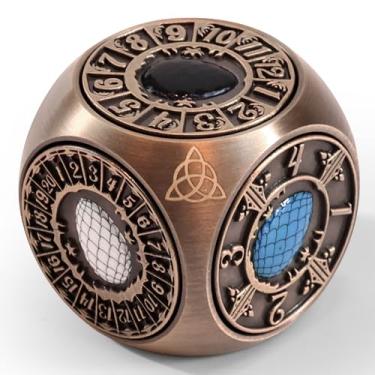 Imagem de g00d4u Metal DND Spinner Dice, 7 in 1 D&D Dice Spinner with Unique Dragon Egg Relief for Dungeons and Dragons, DND Gifts for DM, Players & Tabletop Gaming Accessories (Aged Red Copper)