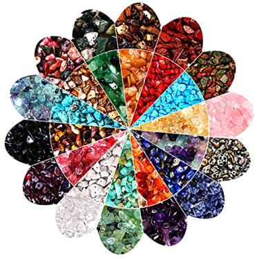 Imagem de 1400 peças de contas de pedra de cristal para fabricação de joias, contas de pedra natural de 5 a 8 mm, pedras preciosas irregulares, contas soltas multicoloridas para anéis, brincos, colares, pulseiras artesanais DIY (cor A)