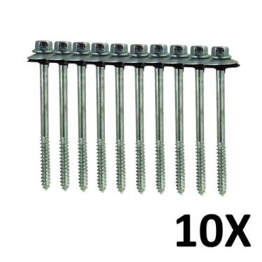 Imagem de Kit 10 Parafuso para Telha com Arruelas 5/16''X85 mm - Parafuso de Tel