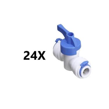 Imagem de 24 Valvula Registro Engate Rápido Branca Filtro 1-4, 8, 3-8