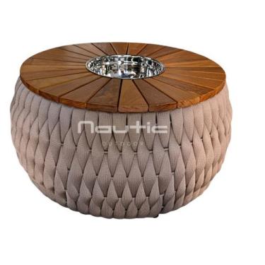 Imagem de Mesa de centro com champanheira em tricô náutico para área externa - N