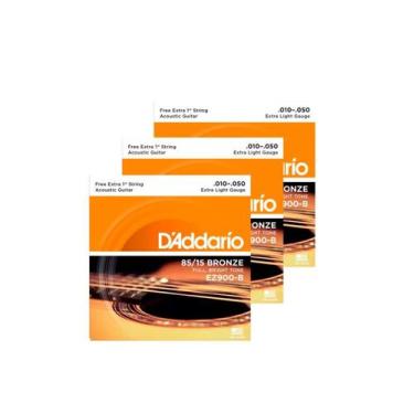 Imagem de Kit 3 UND. Encordoamento D'Addario Violão EZ-900
