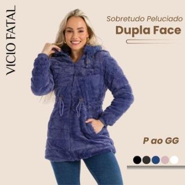 Imagem de Sobretudo Feminino Peluciado Cintura Ajustável - Inverno Aconchegante Forrado.-Feminino