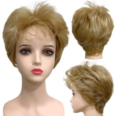 Imagem de Peruca Curta Arrepiada Franja Cosplay Repicada Ruiva Laranja