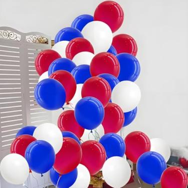 Imagem de KUNYYI Balões de látex vermelho, branco e azul, 30,5 cm, pacote com 81 para balões de festa, casamentos, aniversários, chás de bebê, decorações de festa