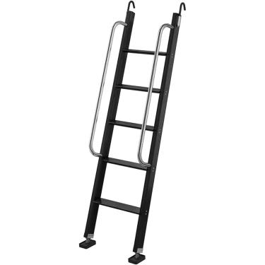 Imagem de Escada De Beliche De Aço Inoxidável De 5 Degraus, Escadas De Cama De Loft De Caravana De Chão, Escada De Substituição Para Escadas De Escalada Duplas Ajustáveis, Silver, 170cm/67in 5th floor