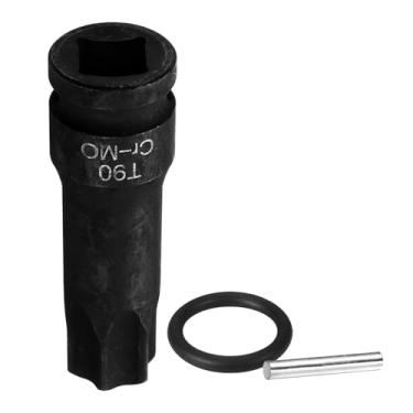 Imagem de HARFINGTON Soquete Torx de 1/5.1 cm T90 Impact 6 Point Star Bit Sockets CR-MO Aço com Contrapino e O-ring para Furadeira Elétrica, Adaptador de Oficina de Garagem