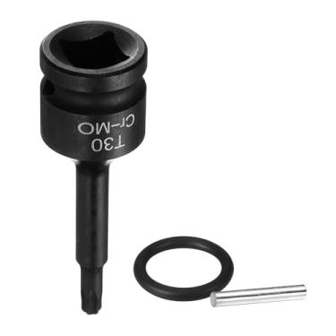 Imagem de HARFINGTON Soquete Torx de 1/5.1 cm T30 Impact 6 Point Star Bit Sockets CR-MO Aço com Contrapino e O-ring para Furadeira Elétrica, Adaptador de Oficina de Garagem