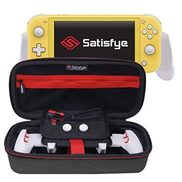 Imagem de Satisfye - ZenGrip Go Elite Bundle (Lite), Accessories Compatible with Nintendo Switch Lite - Bundle includes: Grip, Elite Case, Low Profile A-C USB Cable. BONUS: 2 Thumbsticks (Gray)