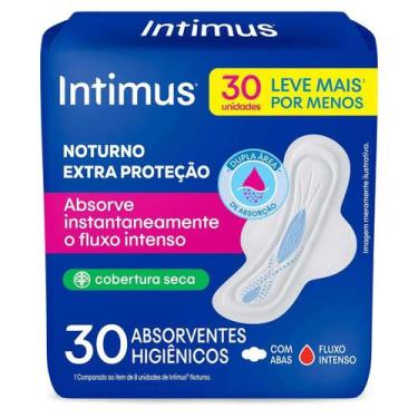 Imagem de Absorvente Intimus Noturno Cobertura Seca Com Abas com 30 unidades