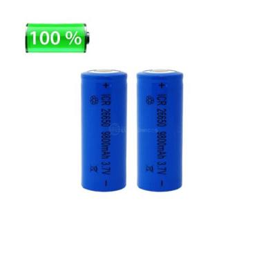 Imagem de Kit 2 Baterias Recarregável Li-Ion 26650 Potencia 9800mah 3.7V Para La