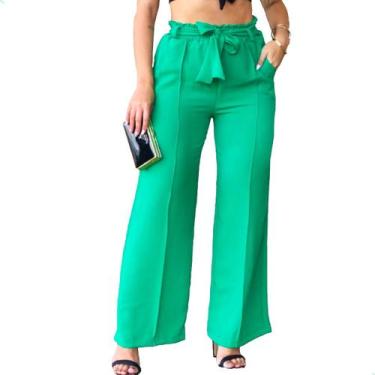 Imagem de Calça Feminina Alfaiataria Wide Leg Pantalona Tecido Duna - Moda_Gaspa