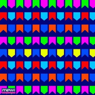 Imagem de TNT Estampado 1,40M 40G Bandeirinha Neon Rolo com 25 Metros - Mewi