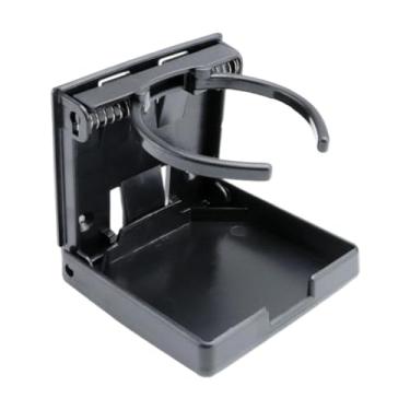 Imagem de predolo Suporte de copo ajustável para bebidas, dobrável, universal, de parede, ajustável, para barco, porta-copos, garrafa para caminhões, caravanas, Preto