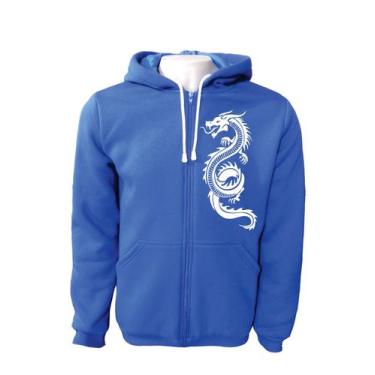 Imagem de Blusa Moletom Plus Size Masculino Ziper e Capuz Dragão Chinês XG ao XG