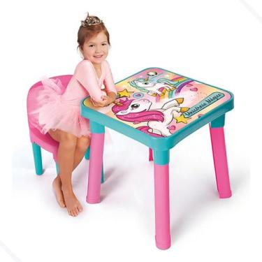 Imagem de Mesinha Unicórnio Monte Líbano Infantil Mesa Criança Brinquedo Educati