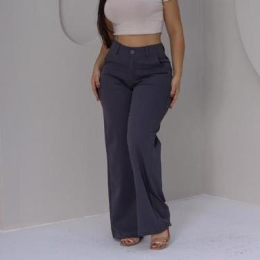 Imagem de Calça Pantalona de Alfaiataria Feminina com Caimento Elegante  Disponí