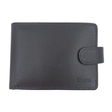 Imagem de Carteira Euro Couro Masculina Marrom com Fecho - Marrom Tamanho U-Masculino