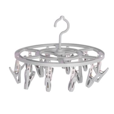 Imagem de Varal Redondo Suspenso Plástico Aço 16 Prendedores Compacto