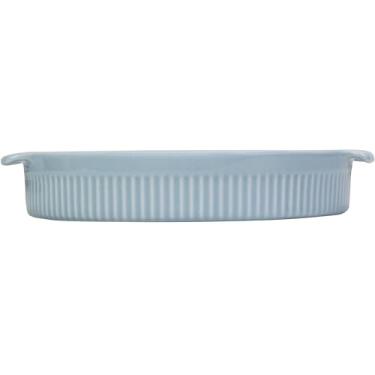 Imagem de Germer, Travessa redonda em porcelana, modelo assar ou servir, Funda, refratária, Ø 21 cm, 1000 ml, Azul