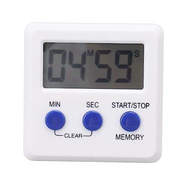 Imagem de Temporizador Digital LCD Grande Tela Temporizador Eletrônico com Ímã Stand e Buraco Pendurado para Cozinha Exercício Baking Playtime ABS Material Compact Portable 6.8x6.8x 1.5cm