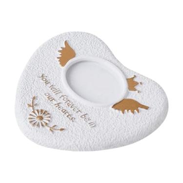 Imagem de MotiveTech Pedra Memorial para Gato E Cachorro, Lápide, Cimento, Marcador de Túmulo com Moldura, Lápide, Branco