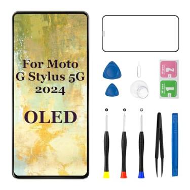 Imagem de Tela de substituição OLED para Motorola G Stylus 5G 2024 de 6,7 polegadas (modelos: XT2419 XT2419-1 XT2419-2) Display digitalizador Touch Assembly com ferramentas de reparo