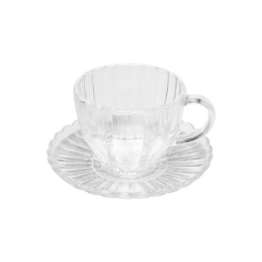 Imagem de Conjunto 6 Xícaras P/ Chá 220ml Vidro Pétalas Wolff