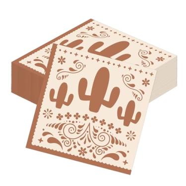 Imagem de Elomy Cielito Lindo Decoração de festa - 50 peças Cielito Lindo papel de chá de bebê guardanapos descartáveis decoração mexicana Fiesta papel guardanapo decoração Mexicano Fiesta Supplies