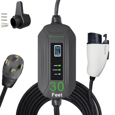 Imagem de PRIMECOM Carregador EV Nível 2 220/240V, 16A, 9 m e 15 m, Cabo de carregamento de veículo elétrico EVSE portátil compatível com Bolt Volt Leaf BMW i3 Fiat 500e Clarity NIRO Prius (30 pés, 14-30P)