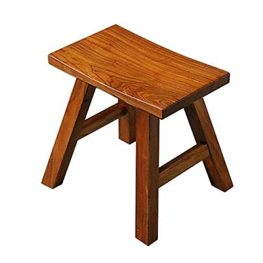 Imagem de XDSTOOL Banqueta de madeira para crianças e adultos, banco de pé dançante, 30,5 cm, suporte de plantas, banquinho de madeira curvado
