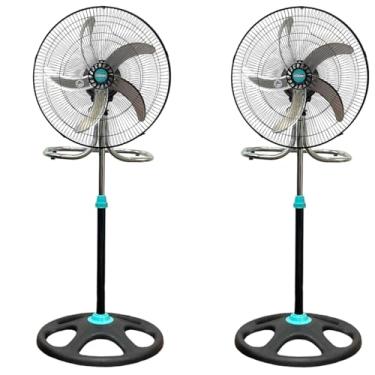 Imagem de ZNERGY 2 pacotes 45,7 cm 2 em 1 ventiladores industriais modernos de piso e suporte lâminas de metal 3 velocidades oscilação alturas ajustáveis para sala de estar, sala de jantar, quarto, dormitórios
