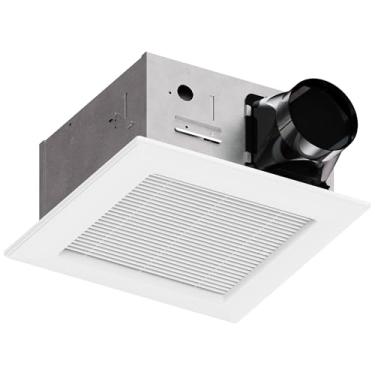 Imagem de JULLISON Exaustor de banheiro 110-130CFM 0,8-1,2 Sones 30W Ventilador de ventilação de chuveiro com grade para banho e casa, 120V, branco, classificação molhada, certificado ETL