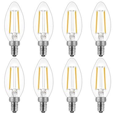 Imagem de Lâmpadas de Candelabro Energetic LED B10 E12 Equivalentes a 60 Watts, Lâmpadas LED Reguláveis para Candelabro, Branco Suave 2700K, 500 Lúmens, 5W CRI 80+, UL Listed-Pacote com 8