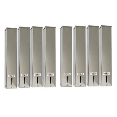 Imagem de Kit 8 Dispensers Quadrado 200ml Inox - CM Design