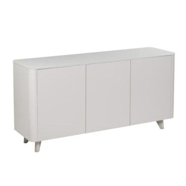 Imagem de Buffet Luxemburgo Univ 150 cm Tampo de Madeira com Vidro Colado Branco