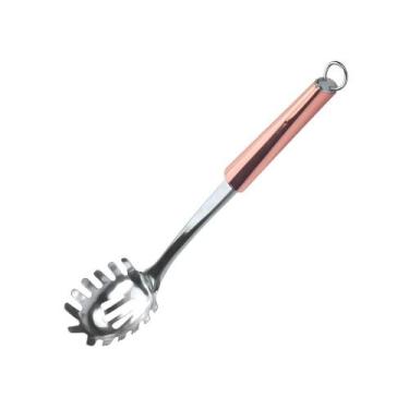 Imagem de Pegador de Massa Macarrão Espaguete Em Aço Inox Vazado Rose Gold Cozin
