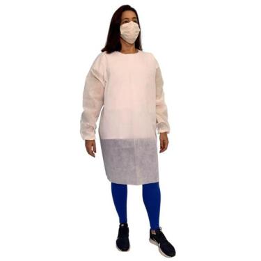 Imagem de Avental TÚNICA Descartável Manga Longa TNT 40 gramas Aradesc 5 UNI