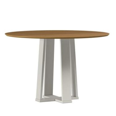 Imagem de Mesa Sala de Jantar Tampo Redondo Sem Vidro 100% MDF Isabela - New Cev